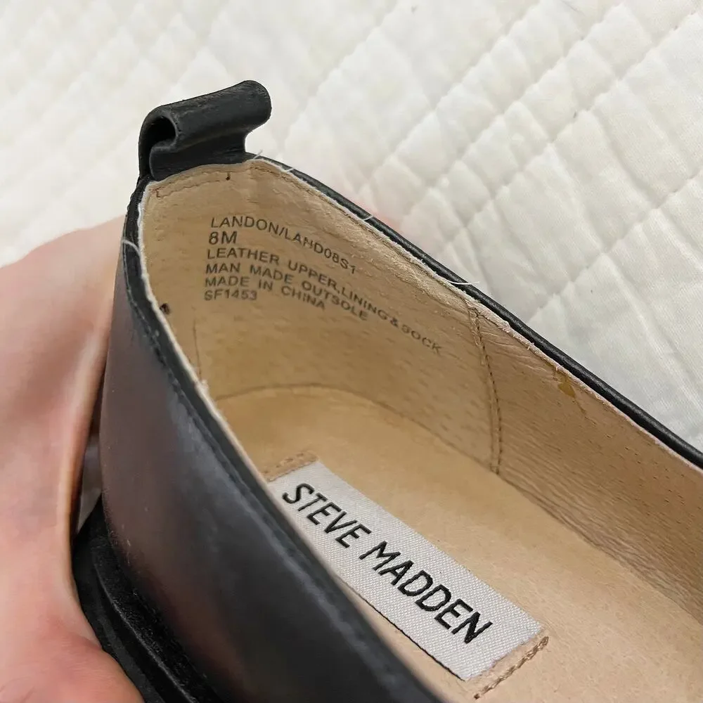 Steve Madden Landon Platform Mary Janes Women's Size 8 Black Flats